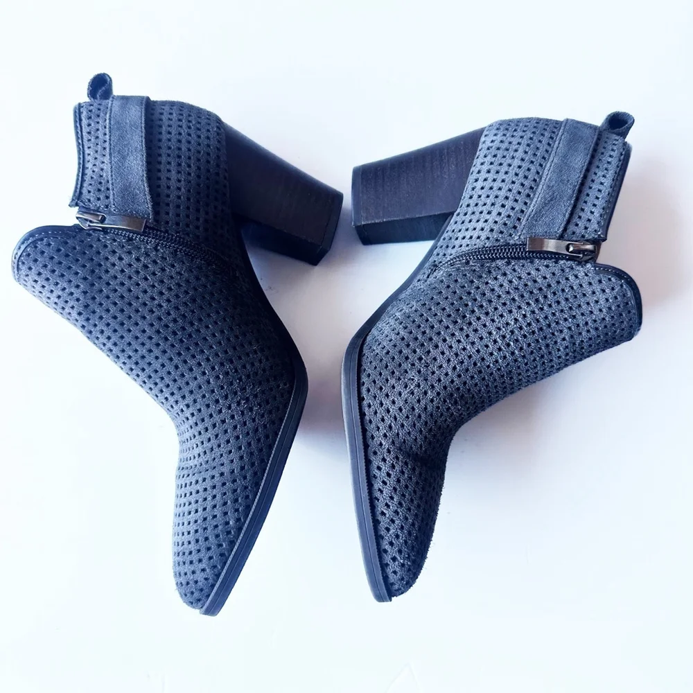 Franco Sarto Dale 2 Perforated Genuine Suede Ankle Bootie Women’s US 8